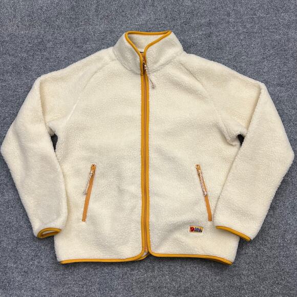 Fjallraven Sherpa Jacket Women's Medium Ivory Mock Neck Raglan Sleeve Full Zip - Picture 1 of 7